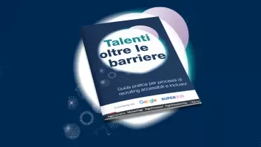 Copertina del libro 'Talenti oltre le barriere' su sfondo blu.