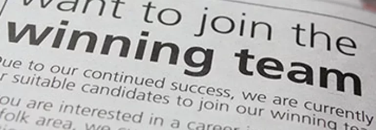 Annuncio di lavoro per unirsi a un team di successo.